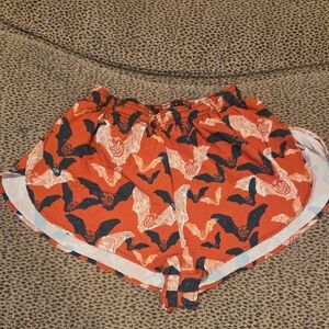 Women's Red and Black Patterned Shorts